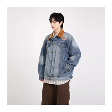 1506-1/J26051高品质/P83情侣款牛仔夹克男灯芯绒色翻领宽松外套，男装夹克，星座1506-1