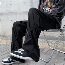 夏季直筒宽松裤子男复古日系休闲百搭潮流坠感裤子K3974-P40，男装休闲裤，星座512-2