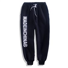 港风加绒加厚卫裤男宽松束脚大码运动裤子QT5070，男装休闲裤，星座810(原QT5070)