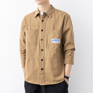 衬衣男新款纯棉工装翻领休闲时尚长袖衬衫XZ310B-3-CY807-P58图片