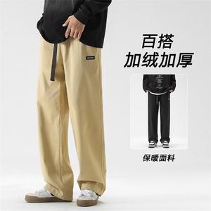 新款阔腿休闲加绒宽松休闲男士直筒长裤K661-特批-40加绒特批47图片