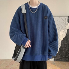 现货春季新款灯芯绒高质量圆领加绒加厚卫衣A168-DSWY02-TP58，男装卫衣，电商A168