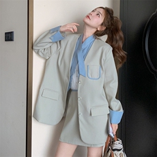 【出货中】25春季新款撞色西装外套+半身裙两件套890-P195-K279，女装套装/套裙，2C317