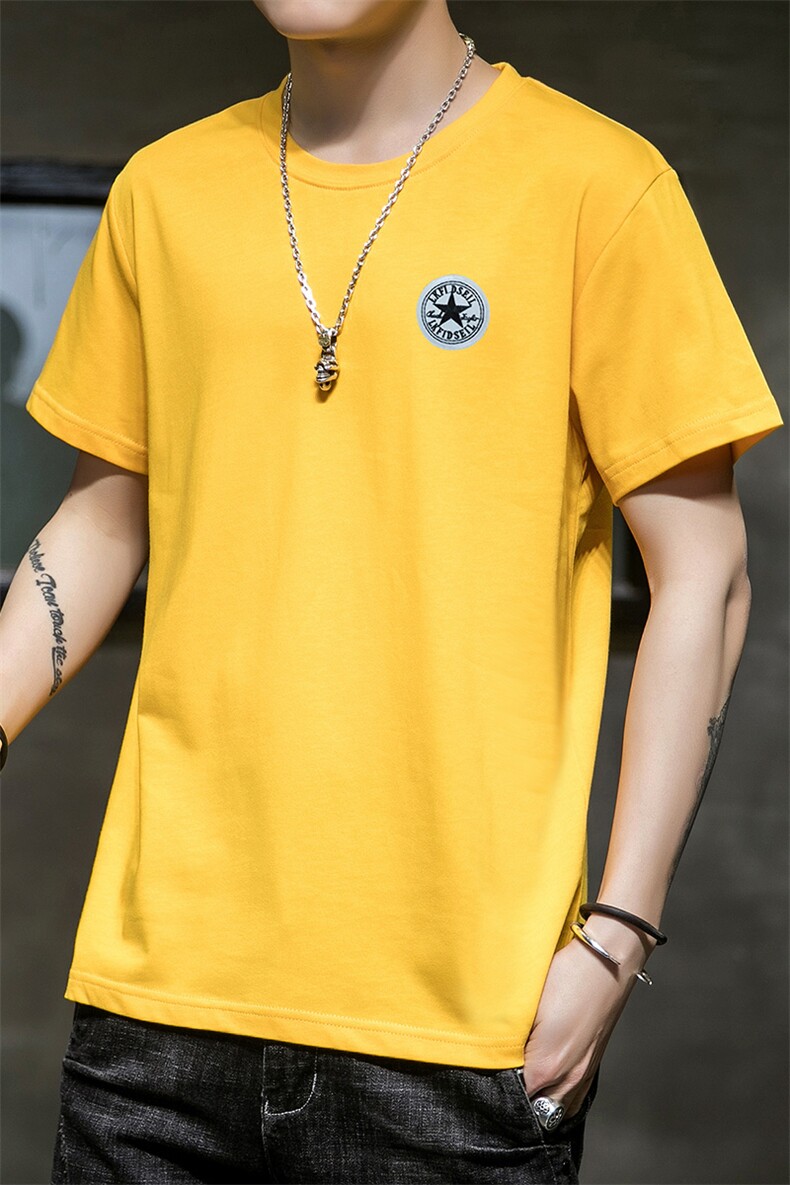 2021春季新款男潮个性原创印花套头圆领纯棉短袖T恤A436-T10-P16,男装T恤,电商A438