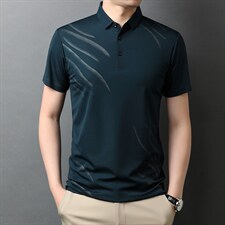 夏季新款男士翻领短袖t恤中年有领男装上衣服休闲POLO衫图片