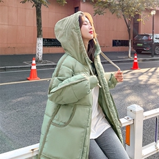 CC043-P110中长款纯色棉服气质可爱都市丽人，男装棉衣，星座911-3