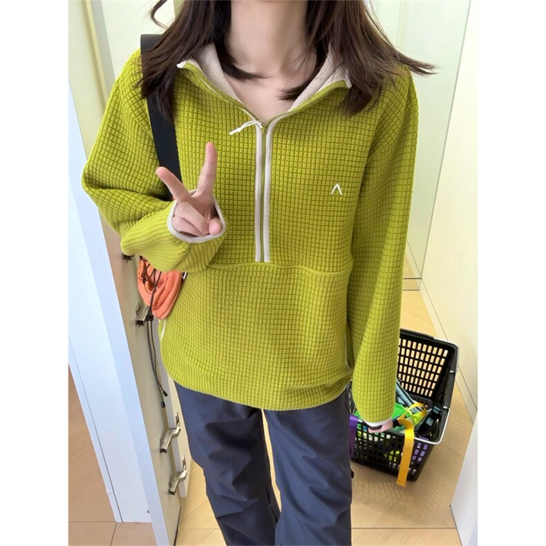 高品户外情侣抓绒衣连帽卫衣保暖肌理格套头上衣男女A1080-P70,男装棉衣,星座1505