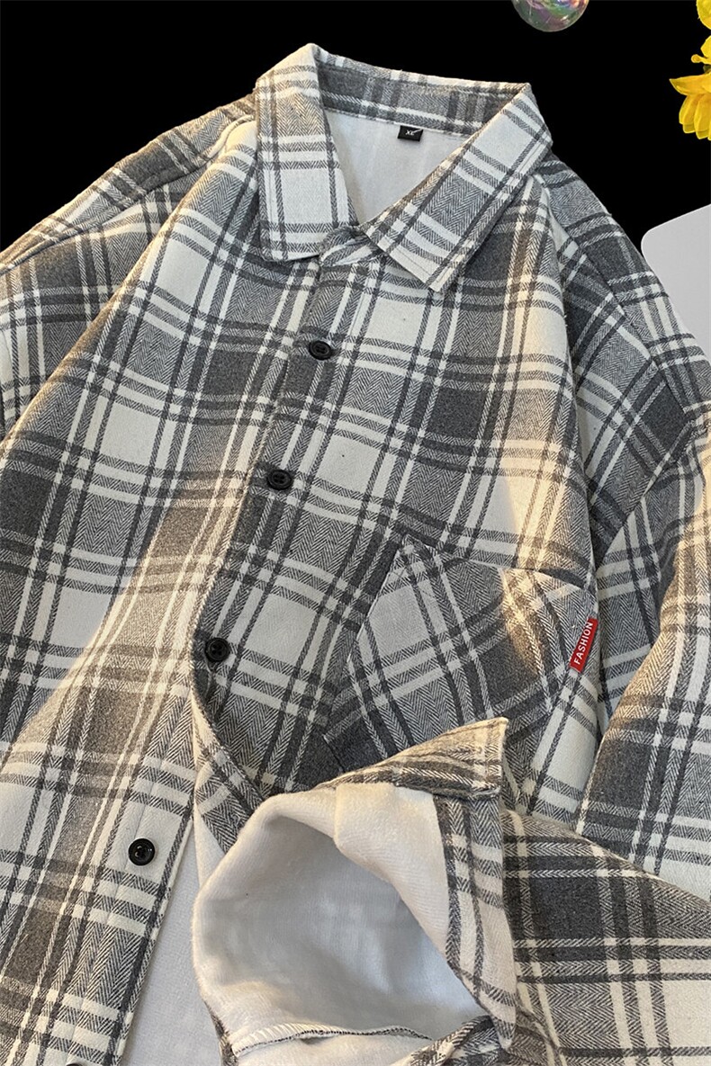 24年冬季加绒加厚格子衬衫长袖现货衬衫DS-C323-1-JR2108-P45,男装衬衫,电商C323-1