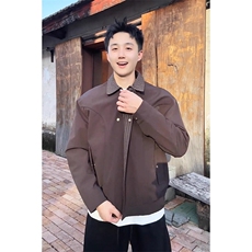现货~自制撞色格子翻领工装外套哈灵顿夹克JK991P78，男装夹克，星座908