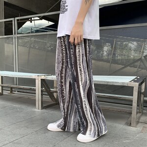 复古vibe裤夏季ins薄款宽松直筒休闲裤潮流阔腿拖地裤  K1283-P30图片