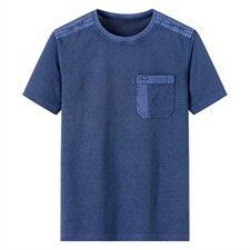 夏季棉短袖衬衫口袋立领中年男士宽松衣服爸爸装风亚麻衬衣，男装T恤，电商B212（原钱塘6029）