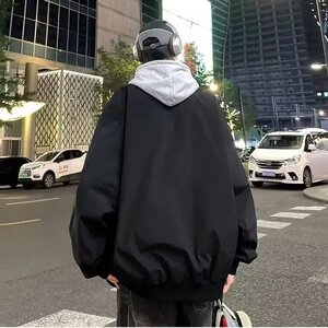 外套男子春秋宽松翻领休闲棉夹克拉链装饰百搭 J538图片