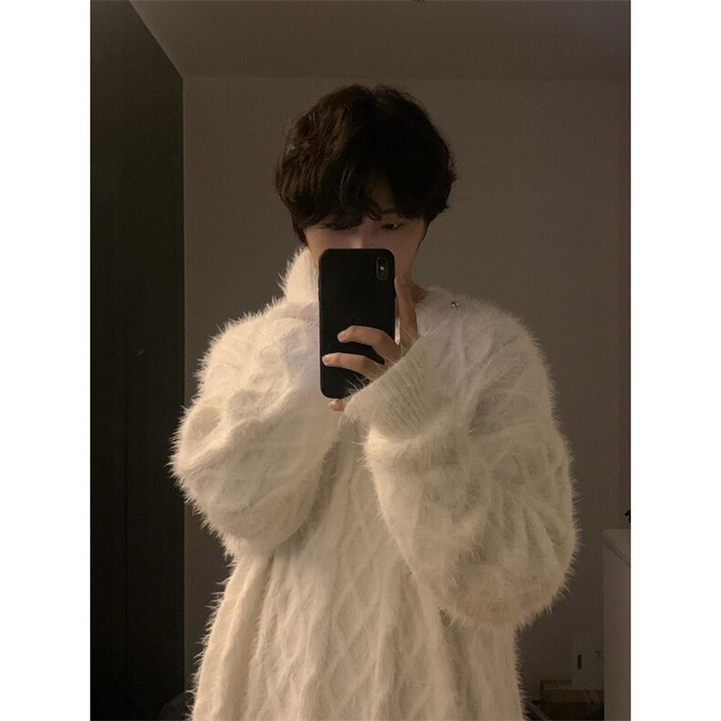 马海毛毛衣男秋冬款美式慵懒风小众高级感套头针织衫外套MS05，男装针织衫/毛衣，星座1116A（原606A-3）