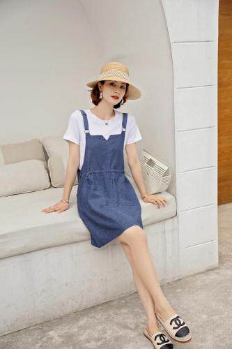 麻料两件套连衣裙，女装连衣裙，琪轩蔓莎