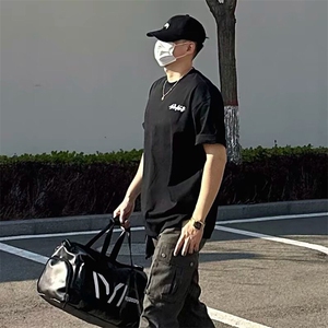 万针全刺绣工艺抖音得物高品质260克重磅纯棉双纱美式高街短袖T恤图片