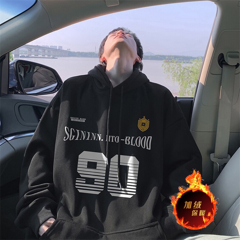 抖音得物供货可提供视频秋冬重磅美式宽松连帽卫衣DL2095,男装卫衣,电商A486