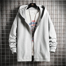 KS21217-P38连帽开衫卫衣男运动外套大码班服网格，男装卫衣，电商A040A