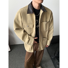 得物二开重磅百搭时尚潮流秋中长复古工装夹克外套男JK1298-P98，男装夹克，星座1103-3