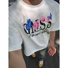 网图有货蝴蝶花园原创刺绣短袖t恤衫男女潮宽松上衣A328-P35，男装T恤，星座1505
