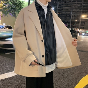 韩系短款加绒加厚毛呢大衣风衣外套504-F12-P75（加绒P95控128）图片