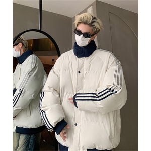 抖音得物可供视频 拼接织带三防加厚羽绒棉衣外套面包棉服 LL2288图片