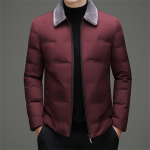 2025现货冬季新款男羊毛领羽绒服外套90白鸭绒休闲羽绒外套
