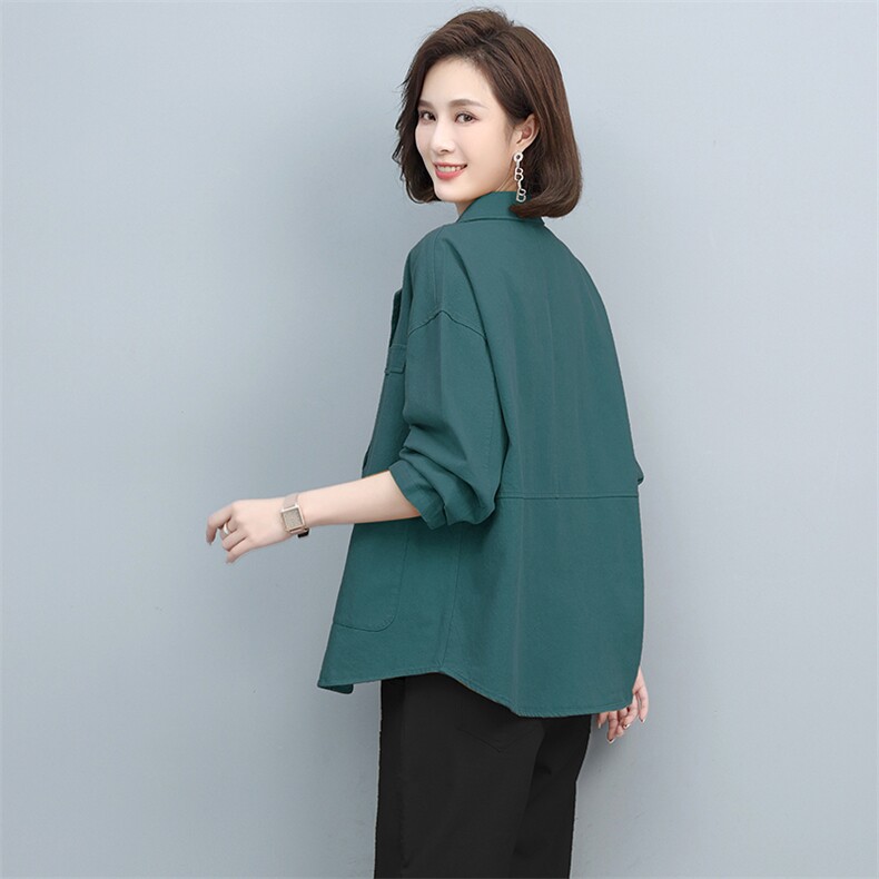 休闲西装早秋中年妈妈减龄洋气时髦宽松短款外套裤子搭配两件，女装短外套，悦见她