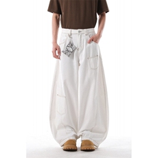 903-AK050-特P55【S-3XL】工装白色弯刀裤2，男装牛仔裤，星座903