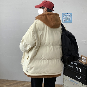 冬季学生潮假两件棉衣外套加绒加厚个性棉服男女8117-P140控价188图片