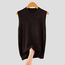 2025年秋季新款百搭男士无袖花纱半高背心，男装针织衫/毛衣，众美斯特