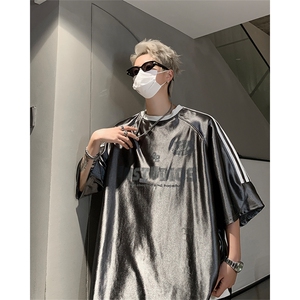 男装短袖T恤 2025夏季条纹字母印花五分袖体恤XZ514-2-202468-P58图片