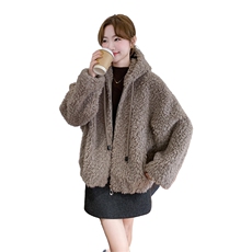 【现货】皮毛一体短款连帽防寒棉服保暖2C081-8097P245K358，女装棉衣/棉服，2C081