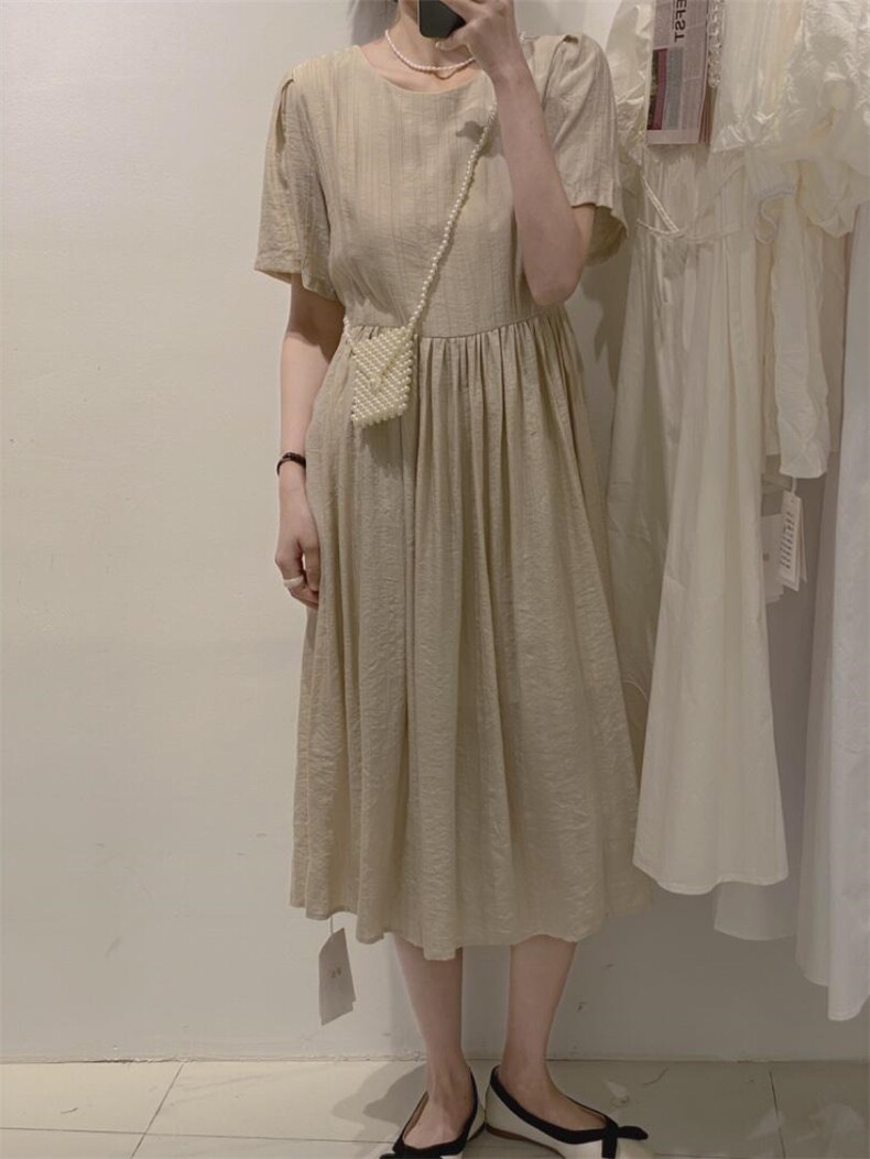 简约韩系连衣裙，女装连衣裙，驿谷