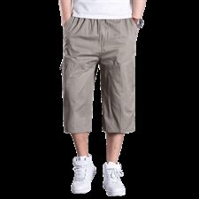 夏肥佬休闲短裤多口袋休闲7分裤加肥加大码男工装裤薄662-2款，男装休闲裤，星座802