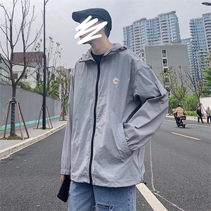 （港风模）小雏菊连帽防晒衣男薄款夹克外套100锦纶FS2021图片