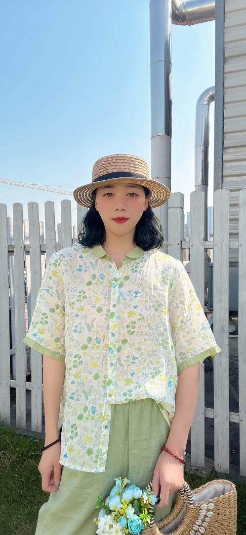 纯苎连衣裙小衫裤子裙子衬衣 时尚风 风淑女风休闲风，女装连衣裙，川哲