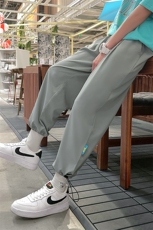 ！2023夏季潮流百搭冰丝男士休闲裤薄款束脚九分裤K2050P35，男装休闲裤，电商B220