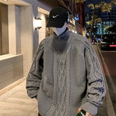 美式街头设计感圆领毛衣男慵懒风休闲针织衫鹿毛绒SD386P53，男装针织衫/毛衣，星座1116-2