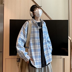 春秋新款男士复古燕尾小香风编织衬衫网红夹克外套男JK567/P52，男装夹克，星座506