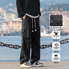 多口袋机能工装裤男款秋季潮牌美式户外冲锋裤休闲裤K720-特批-39，男装工装外套，星座718-1