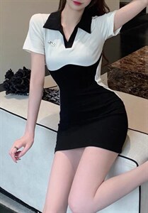 小短款连衣裙,女装连衣裙,萌蔻