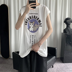 BX25160-P25纯棉汗背心男士大码宽松汗衫男无袖t恤男港风，男装T恤，电商A040