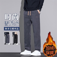网图重磅加绒保暖休闲冬季灯芯绒直筒宽松运动裤310A-JR001-P33，男装棉衣，四季星座310A