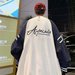 美式拼接棒球服外套女春秋设计感小众复古情侣夹克ins潮HY74-P60图片