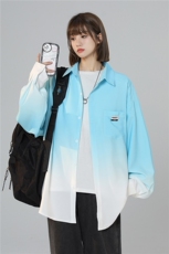 XZ-230-1CS225中性风青春活力简约水墨扎染休闲长袖衬衫P50控68，男装衬衫，星座230-1