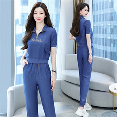 时尚天丝牛仔两件套夏季新款修身显瘦套装，女装套装/套裙，依路服饰