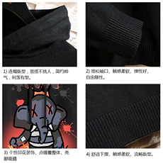 LM68221-P58加绒款-P68连帽毛衣男大码带帽针织衫男毛线衣砖墙，男装针织衫/毛衣，电商A040A