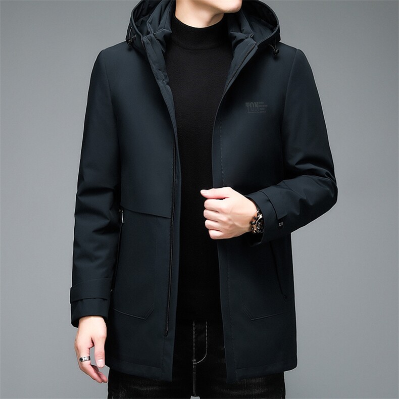 白鸭绒冬季新款休闲时尚连帽羽绒服中年男士羽绒外套HB2183-P330,男装羽绒服,电商B212（原钱塘6029）