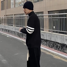 重磅秋冬北极绒开衫毛衣美式复古休闲慵懒风男女立领针织衫外套，男装针织衫/毛衣，电商A486