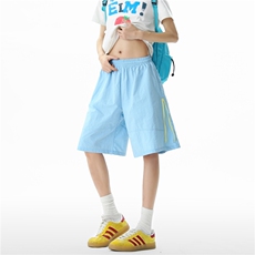【现货】612-K323-P35夏季速干短裤多巴胺侧边拉链五分裤沙滩裤，男装牛仔裤，星座612